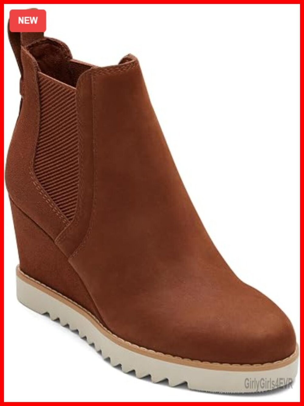 Water Resistant Leather & Suede Wedge Bootie